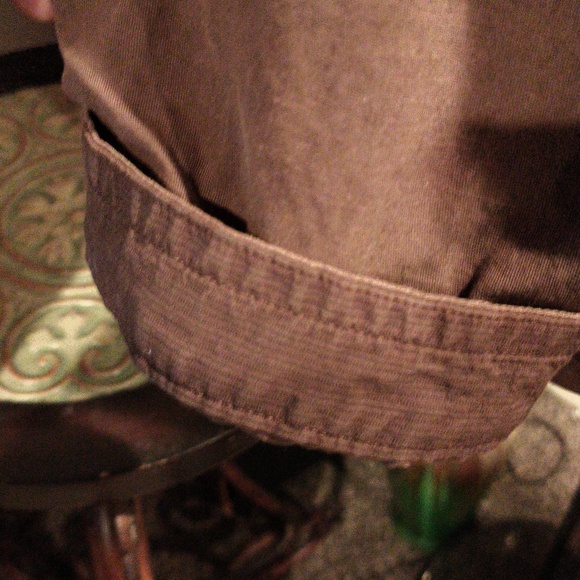 FINAL PRICE Banana Republic Chocolate Garment Dye Shirt Jacket Cargo Pockets Lg - Picture 8 of 13